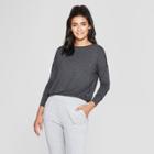 Women's Drapery Long Sleeve Top - Joylab Charcoal Heather