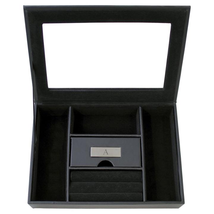 Cathy's Concepts Monogram Custom Valet Groomsmen Gift Jewelry Box - A,