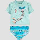 Baby Girls' Mermaid Short Sleeve Rash Guard Set - Just One You Made By Carter's Green