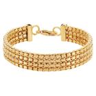 West Coast Jewelry Women's Beaded Box Chain Bracelet - Gold - Size (11mm) -7.5,
