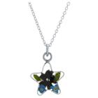 Distributed By Target Women's Sterling Silver Pressed Flowers Small Star Pendant (18),