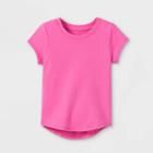 Toddler Girls' Solid Knit Short Sleeve T-shirt - Cat & Jack Bright Pink