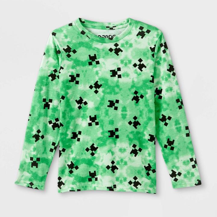 Boys' Minecraft Long Sleeve Graphic T-shirt - Green