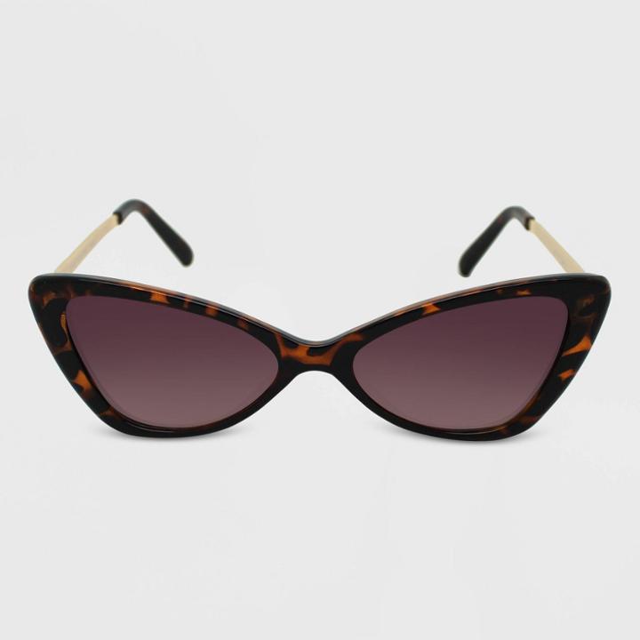 Women's Tortoise Shell Print Butterfly Sunglasses - Wild Fable Brown