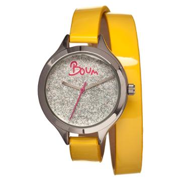 Women's Boum Confetti Watch With Custom Glitter Dial - Yellow/silver