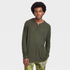 Hanes Premium Men's Henley Lumber Pajama Shirt - Green