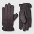 Isotoner Men's Handwear Gathered Wrist Microsuede Gloves - Gray
