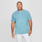 Men's Big & Tall Regular Fit Short Sleeve Henley Shirt - Goodfellow & Co Blue Cohosh