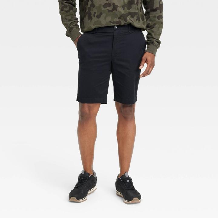 Men's Every Wear 9 Slim Fit Flat Front Chino Shorts - Goodfellow & Co Black