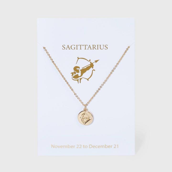 No Brand Sagittarius Charm Necklace - Gold