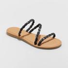 Women's Sunny Braided Strappy Sandals - Universal Thread Black