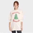 Grayson Threads Women's Holiday Rockin' Around Long Sleeve Graphic Sweatshirt Dress - Off-white