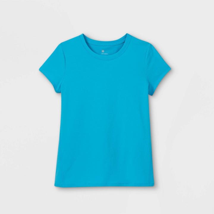 Girls' Short Sleeve T-shirt - All In Motion Turquoise