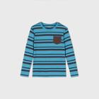 Boys' Striped Long Sleeve T-shirt - Cat & Jack Teal/brown