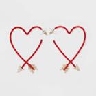 Sugarfix By Baublebar Arrow Heart Hoop Earrings - Red