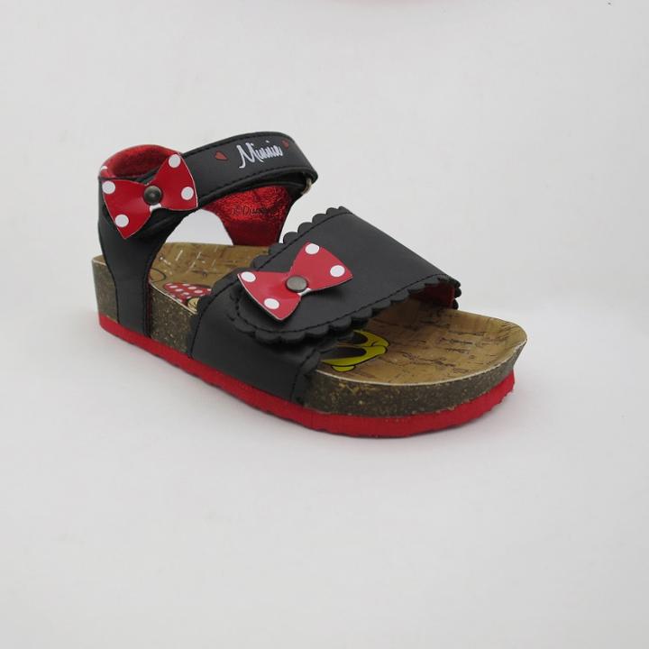 Toddler Girls' Disney Mickey Mouse & Friends Minnie Mouse Footbed Sandals - Black
