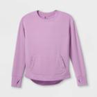 Girls' Cozy Lightweight Fleece Crewneck Sweatshirt - All In Motion Lavender