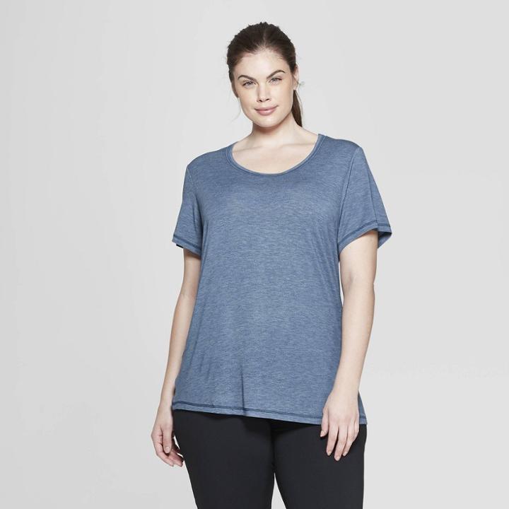 Women's Plus Size Short Sleeve Draped T-shirt - C9 Champion Gray Heather 3x, Grey Heather