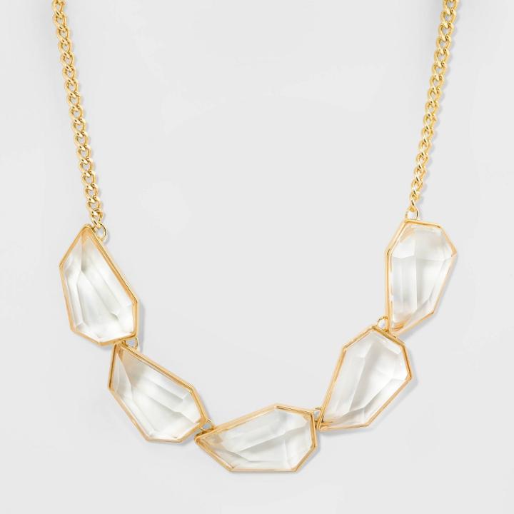 Lucite Geometric Statement Necklace - A New Day Clear, Women's,