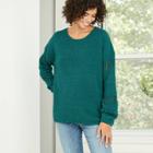 Women's Crewneck Chenille Pullover Sweater - Knox Rose Green