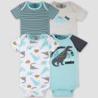 Gerber Baby 4pk Dinos Onesies - White/blue/gray