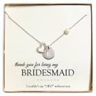Cathy's Concepts Monogram Bridesmaid Open Heart Charm Party Necklace - K, Women's,