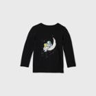 Toddler Boys' Astronaut Reading Moon Graphic Long Sleeve T-shirt - Cat & Jack Black