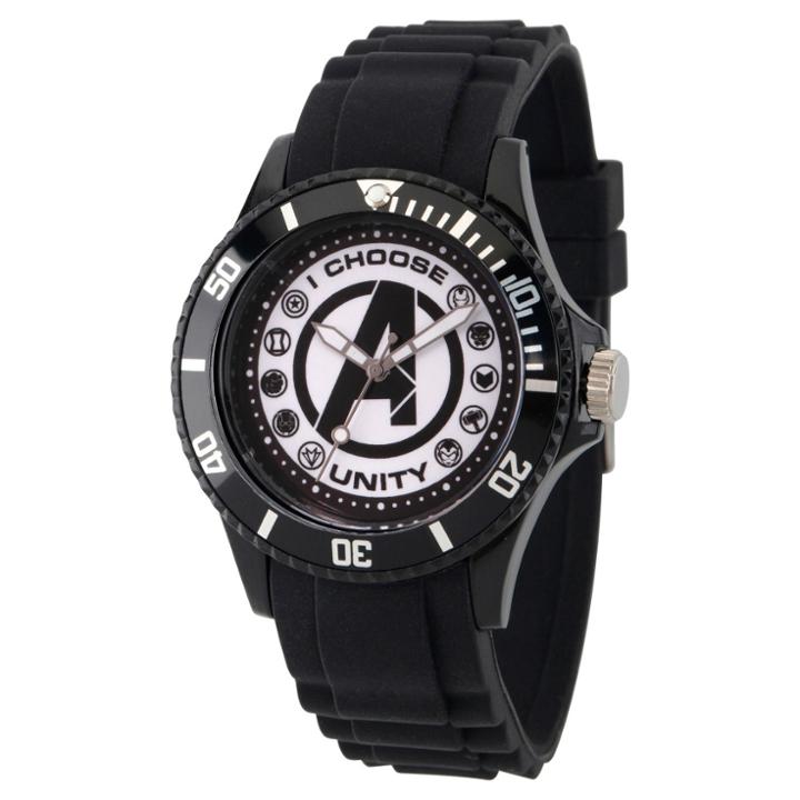 Men's Marvel Classic Avengers Logo/captain America/black Widow/hulk/ant-man Plastic Watch - Black,