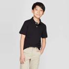Boys' Uniform Short Sleeve Pique Polo Shirt - Cat & Jack Black