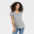 Shirred V-neck Maternity T-shirt - Isabel Maternity By Ingrid & Isabel Medium Heather Gray