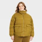 Women's Plus Size Puffer Jacket - Universal Thread Olive Green