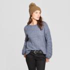 Women's Cable Sleeve Pullover - Universal Thread Blue