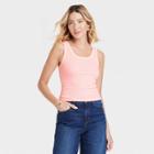 Women's Ribbed Shrunken Tank - Universal Thread Pink