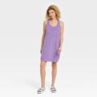 Women's Terry Tank Dress - A New Day Purple