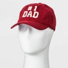 Men's Chenille Number One Dad Baseball Hat - Goodfellow & Co Red