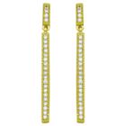 Target 18k Yellow Gold Plated Sterling Silver Lab Created White Sapphire Post Earrings, Girl's