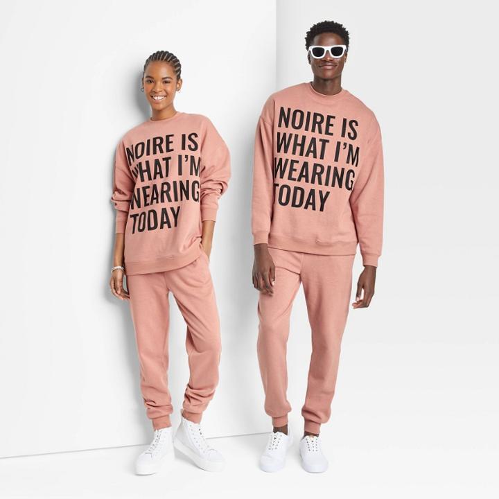 Jolie Noire Black History Month Gender Inclusive Noire Is Sweatshirt - Peach Orange