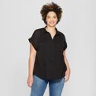 Women's Plus Size Short Sleeve Knit T-shirt - Universal Thread Black X