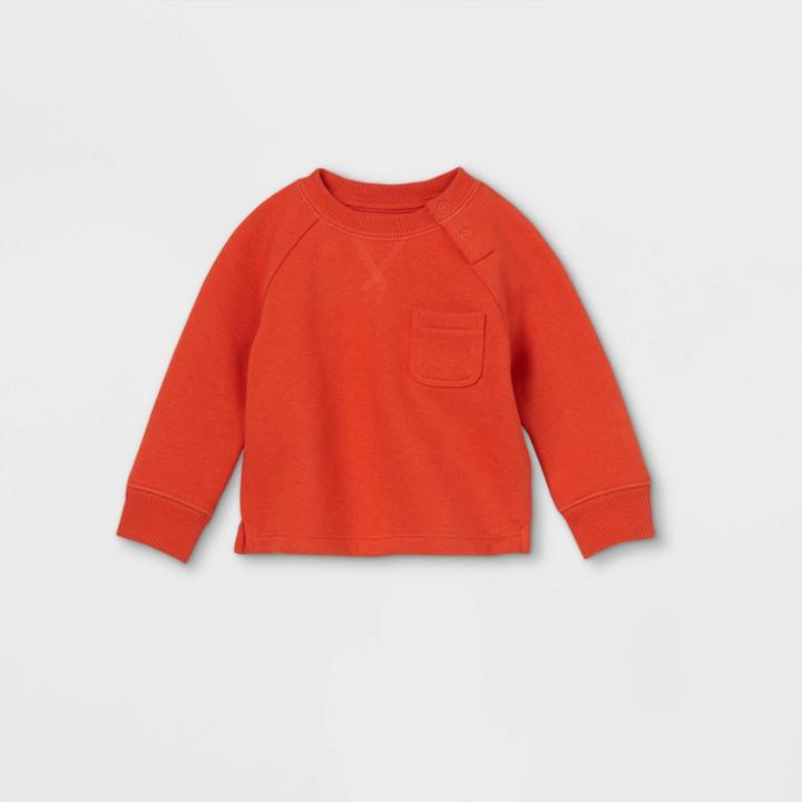 Baby Knit Pullover Sweatshirt - Cat & Jack Orange