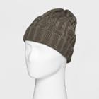 Men's Texture Knit Cuffed Beanie With Fleece Lined Taupe (brown) Beanies - Goodfellow & Co Taupe