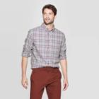 Men's Plaid Standard Fit Long Sleeve 1-pocket Flannel Button-down Shirt - Goodfellow & Co Gray M, Men's,
