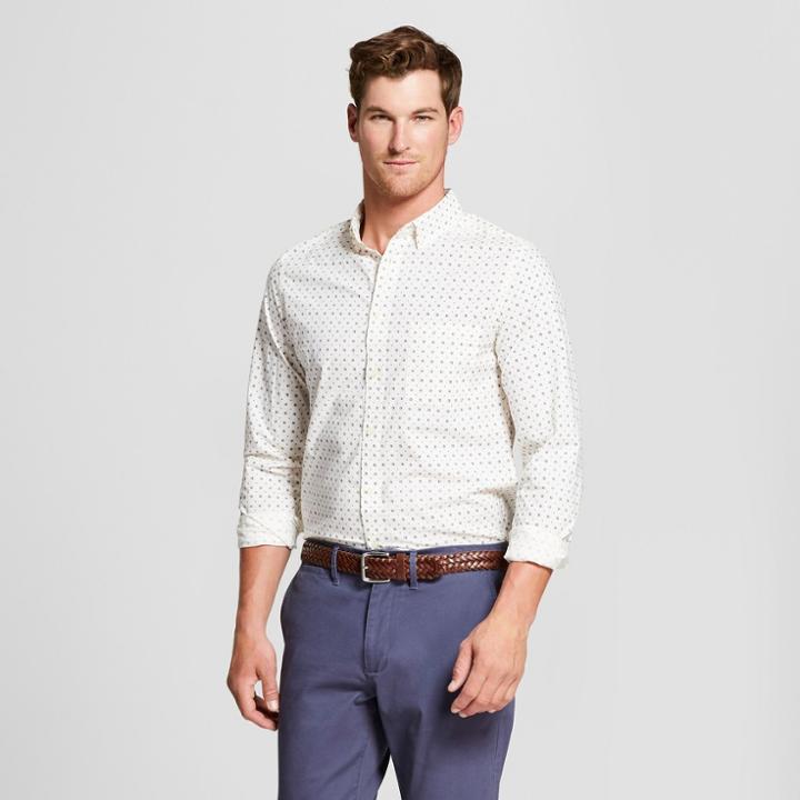 Men's Slim Fit Northrop Long Sleeve Button-down Shirt - Goodfellow & Co Eco White