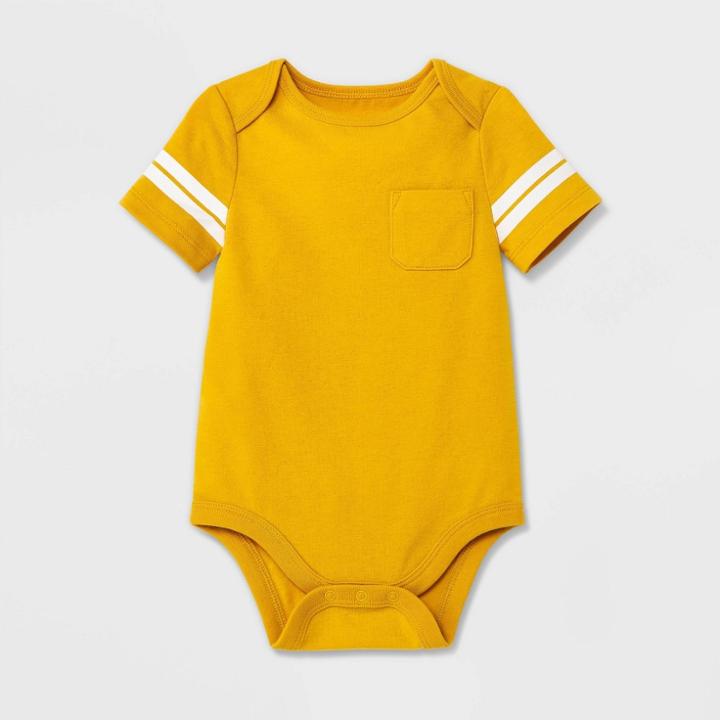 Baby Boys' Pocket Bodysuit - Cat & Jack Mustard Yellow Newborn