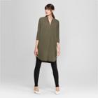 Women's 3/4 Sleeve Tunic Dress - Prologue Olive (green)