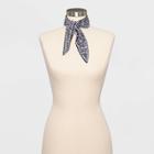 Women's Pleated Animal Print Chiffon Neckerchief - A New Day Blue