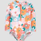 Carter's Just One You Baby Girls' Floral Print Long Sleeve One Piece Rash Guard