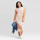 Women's Plus Size Tie-dye Sleeveless Knit Dress - Universal Thread Pink 1x, Women's,