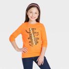 Girls' Halloween Long Sleeve T-shirt - Cat & Jack Orange