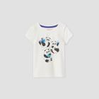 Toddler Girls' Holiday Panda Short Sleeve T-shirt - Cat & Jack Cream