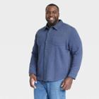 Men's Big & Tall Long Sleeve Knit Button-down Shirt - Goodfellow & Co Blue